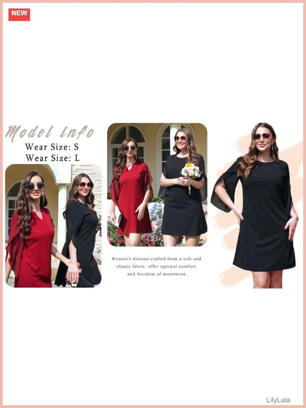 Women's Flutter Sleeve Chiffon Cocktail Dress A-Line Mini - Picture 6 of 6